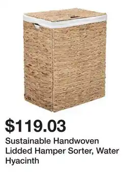 Wayfair Sustainable Handwoven Lidded Hamper Sorter, Water Hyacinth offer