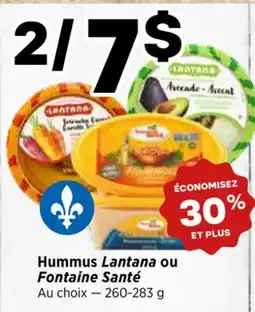 Val-Mont Hummus Lantana ou Fontaine Santé offer