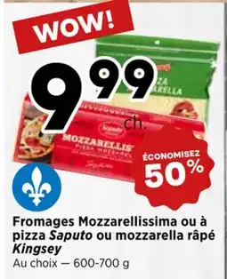 Val-Mont Fromages Mozzarellissima ou à pizza Saputo ou mozzarella râpé Kingsey offer