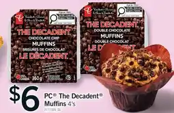 Fortinos PC THE DECADENT MUFFINS, 4'S offer
