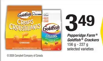 Fortinos PEPPERIDGE FARM GOLDFISH CRACKERS, 156 g - 227 g offer