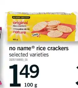 Fortinos NO NAME RICE CRACKERS offer