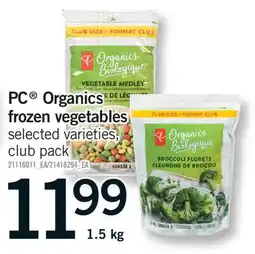 Fortinos PC ORGANICS FROZEN VEGETABLES offer