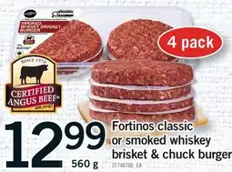 Fortinos FORTINOS CLASSIC OR SMOKED WHISKEY BRISKET & CHUCK BURGER offer