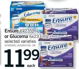 Fortinos ENSURE 6X235 ML OR GLUCERNA 6X237-ML offer