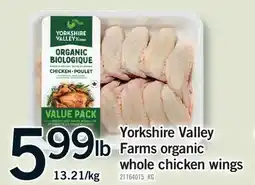 Fortinos YORKSHIRE VALLEY FARMS ORGANIC WHOLE CHICKEN WINGS offer