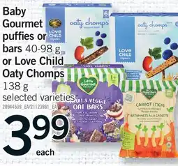 Fortinos BABY GOURMET PUFFS OR BARS 40-98 G OR LOVE CHILD OATY CHOMPS 138 G offer