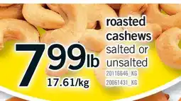 Fortinos ROASTED CASHEWS offer