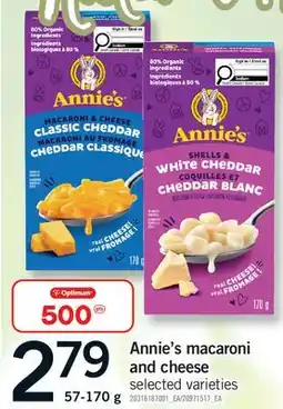Fortinos ANNIE'S MACARONI AND CHEESE offer