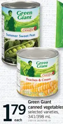 Fortinos GREEN GIANT CANNED VEGETABLES, 341/398 mL offer