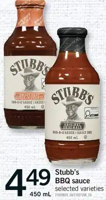 Fortinos STUBB'S BBQ SAUCE offer