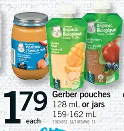 Fortinos GERBER POUCHES, 128 mL or JARS offer