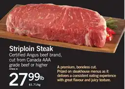 Fortinos STRIPLOIN STEAK offer