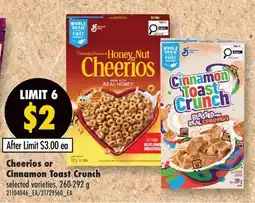 Fortinos Cheerios or Cinnamon Toast Crunch offer