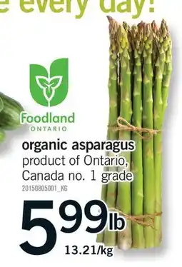 Fortinos ORGANIC ASPARAGUS offer