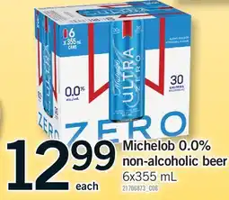 Fortinos MICHELOB 0.0% NON-ALCOHOLIC BEER offer