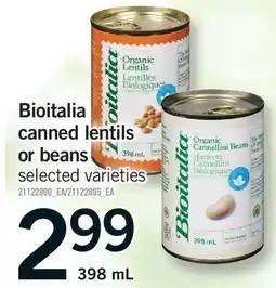 Fortinos BIOITALIA CANNED LENTILS OR BEANS offer