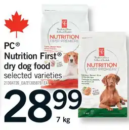Fortinos PC NUTRITION FIRST DRY DOG FOOD offer