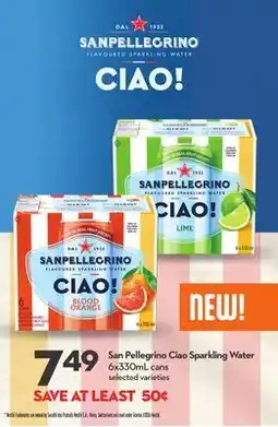 Longo's Ciao Sparkling Water offer