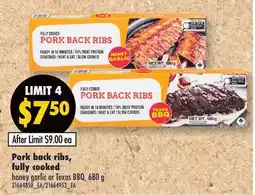 Fortinos PORK BACK RIBS, FULLY COOKED offer