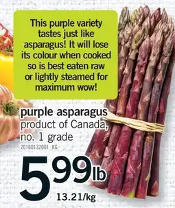 Fortinos PURPLE ASPARAGUS offer