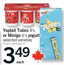 Fortinos YOPLAIT TUBES 8'S OR MINIGO 6'S YOGURT offer