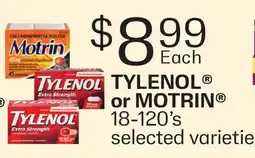 Fortinos TYLENOL or MOTRIN , 18-120'S offer