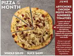 Longo's ARTICHOKE CHICKEN PESTO WITH SUNDRIED TOMATOES offer