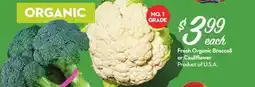 Longo's Fresh Organic Broccoli or Cauliflower offer