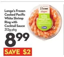 Longo's Frozen Cooked Pacific White Shrimp Ring with Cocktail Sauce offer