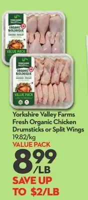 Longo's Fresh Organic Chicken Drumsticks or Split Wings offer
