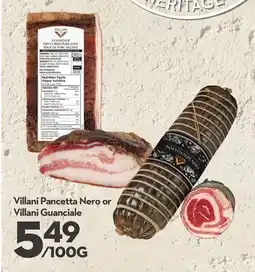 Longo's Villani Pancetta Nero or Villani Guanciale offer