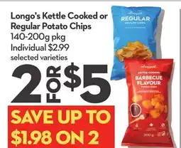 Longo's Kettle Cooked or Regular Potato Chips offer