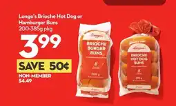Longo's Brioche Hot Dog or Hamburger Buns offer