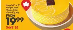 Longo's Longo's 6 or 8 Mango Cream Mousse Cake offer