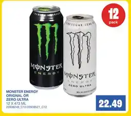 Wholesale Club MONSTER ENERGY ORIGNAL OR ZERO ULTRA offer