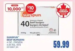 Wholesale Club Beef Burgers offer