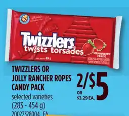 Loblaws TWIZZLERS OR JOLLY RANCHER ROPES CANDY PACK, (283 - 454 g) offer