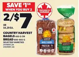 Loblaws COUNTRY HARVEST BAGELS, 450 G OR BREAD offer