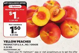 Loblaws YELLOW PEACHES offer