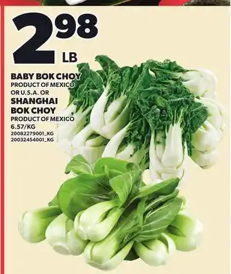 Loblaws BABY BOK CHOY OR SHANGHAI BOK CHOY offer