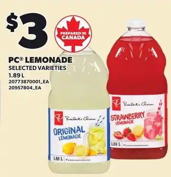 Loblaws PC LEMONADE offer