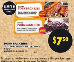 Loblaws PORK BACK RIBS offer