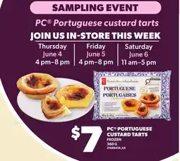 Loblaws PC PORTUGUESE CUSTARD TARTS offer
