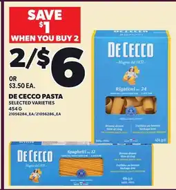 Loblaws DE CECCO PASTA offer