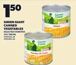 Loblaws GREEN GIANT CANNED VEGETABLES, 341/398 ML offer