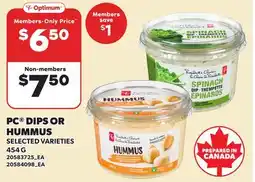 Loblaws PC DIPS OR HUMMUS offer