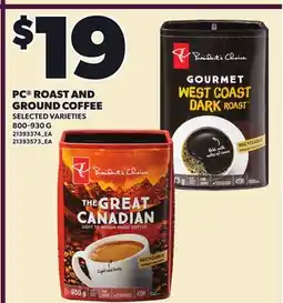 Loblaws PC ROAST AND GROUND COFFEE offer