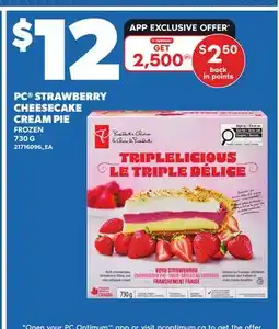 Loblaws PC STRAWBERRY CHEESECAKE CREAM PIE offer