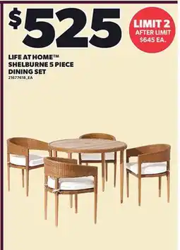 Loblaws LIFE AT HOME SHELBURNE 5 PIECE DINING SET offer